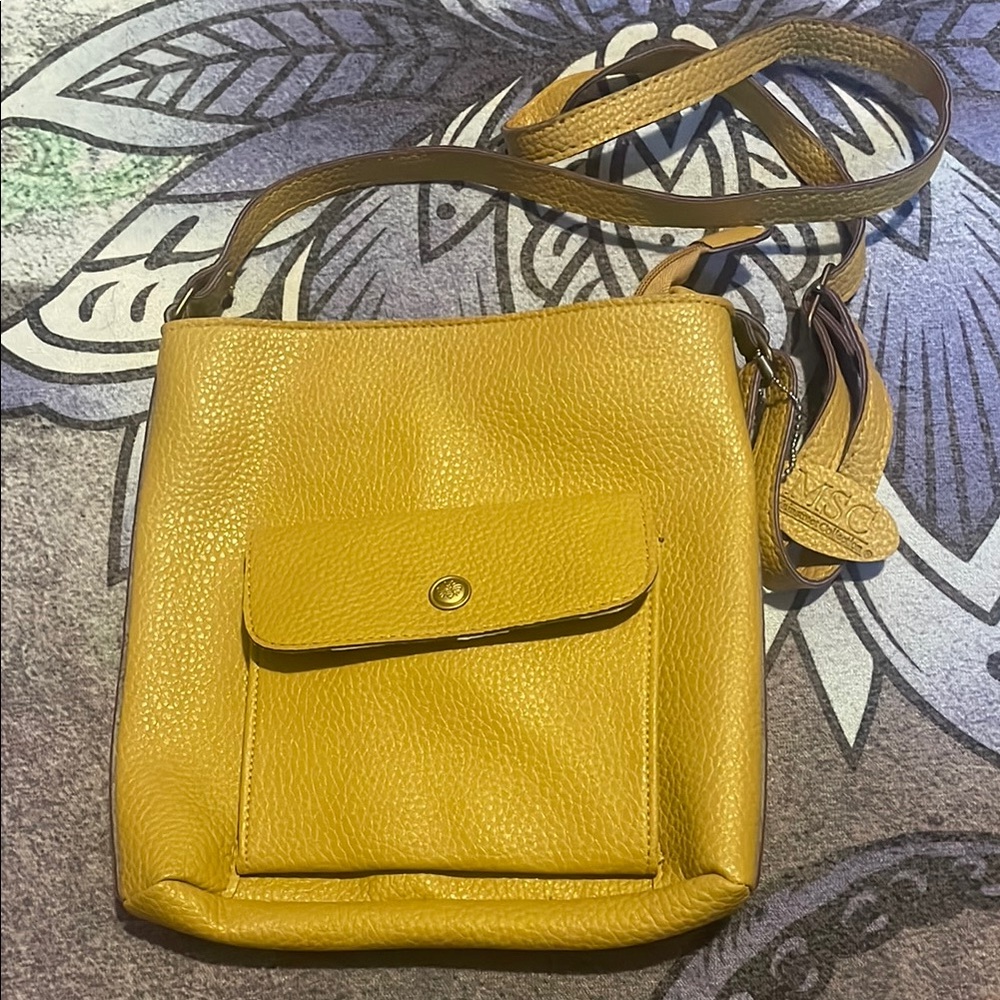Yellow Leather Crossbody Bag